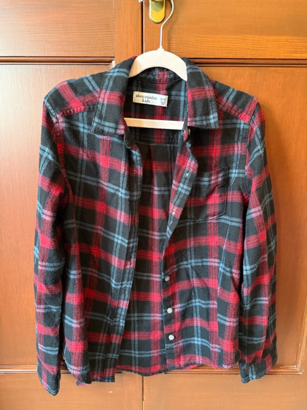 abercrombie kids Red and Black Plaid Button-Down Shirt